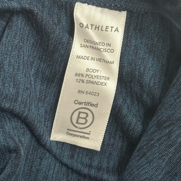 Athleta Long Sleeve Shirt Blue Round Neck Athletic Fit Soft Workout Women's Med - Picture 5 of 12
